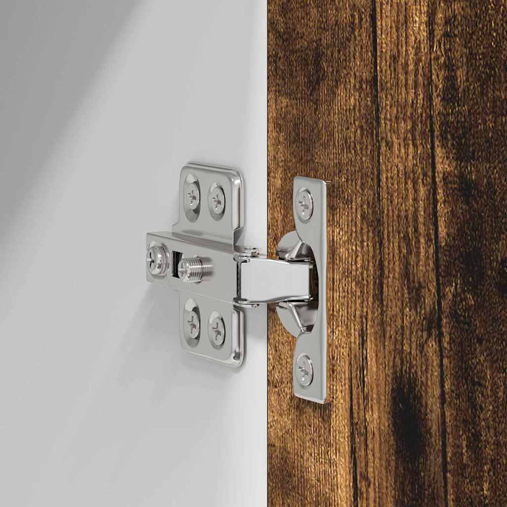 Hanging Cabinet Riga 2 pcs Smoked Oak and White 30 x 31 x 80 cm